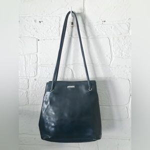 Nine West Bucket Purse Black Bag Fabric Vegan Man Made Material